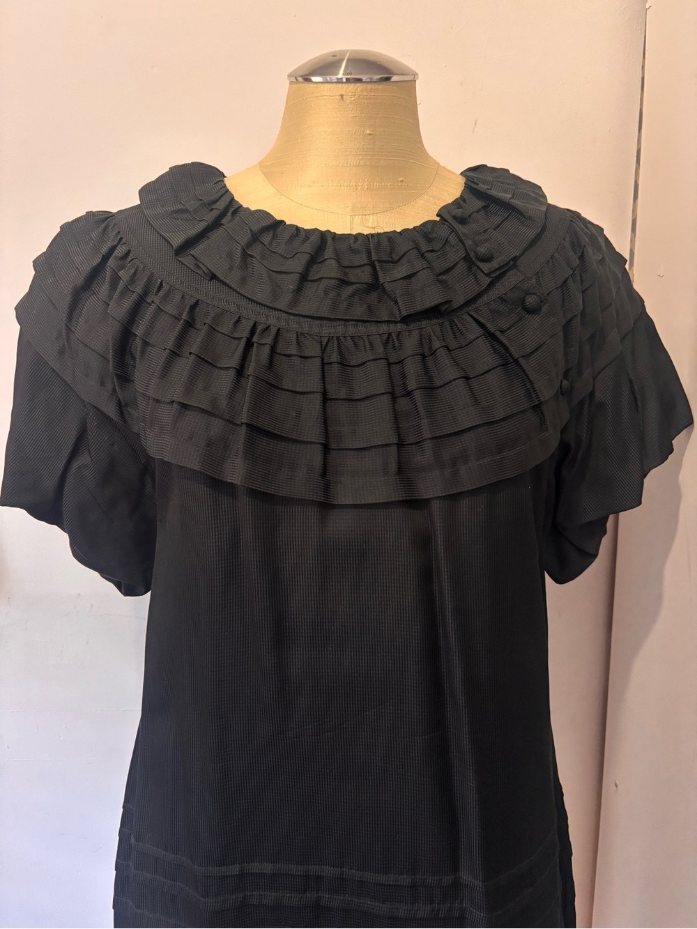 Marc Jacobs Black Ruffled Midi Dress